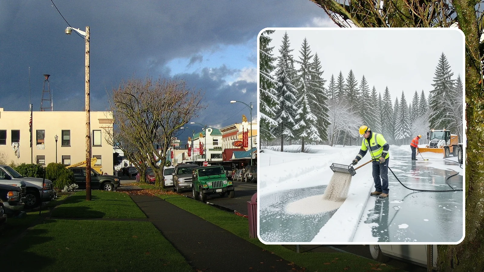 Anti-Icing in Arlington, Snohomish County, WA - Anti-icing applies deicer proactively before a storm so ice bonds are prevented rather than broken after the fact.