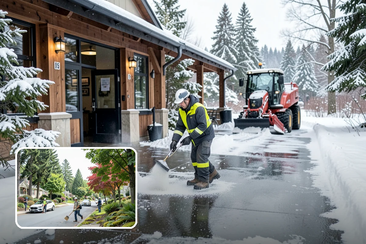 Anti-Icing in Beaux Arts Village, King County, WA - Prevents ice bonds before freezing rain arrives