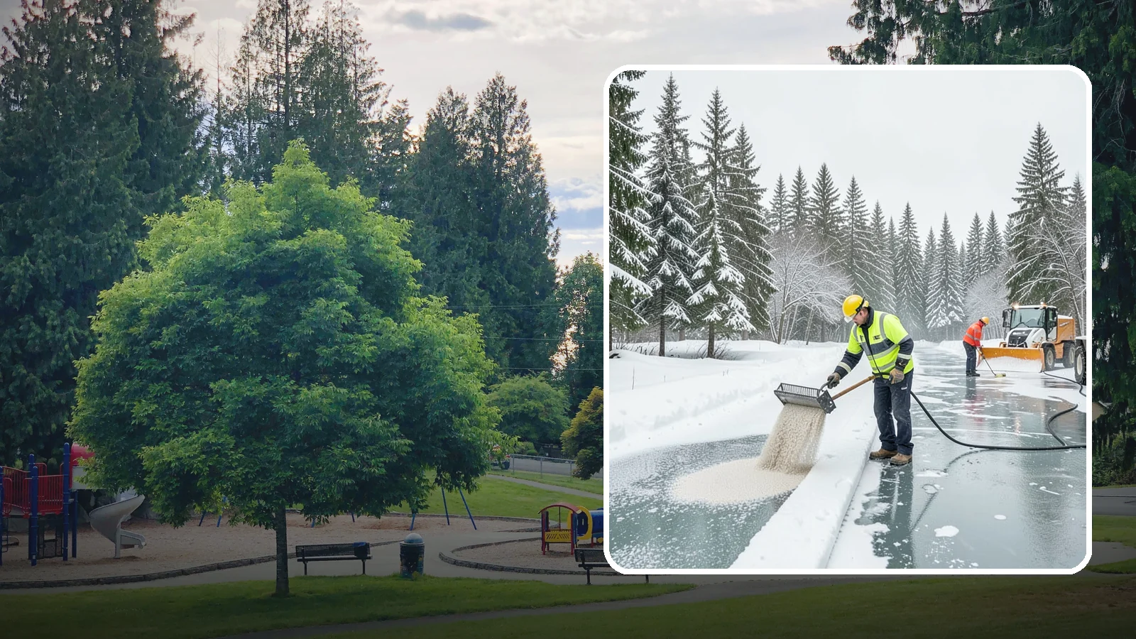Anti-Icing in Bonney Lake, Pierce County, WA - Anti-icing applies deicer proactively before a storm so ice bonds are prevented rather than broken after the fact.