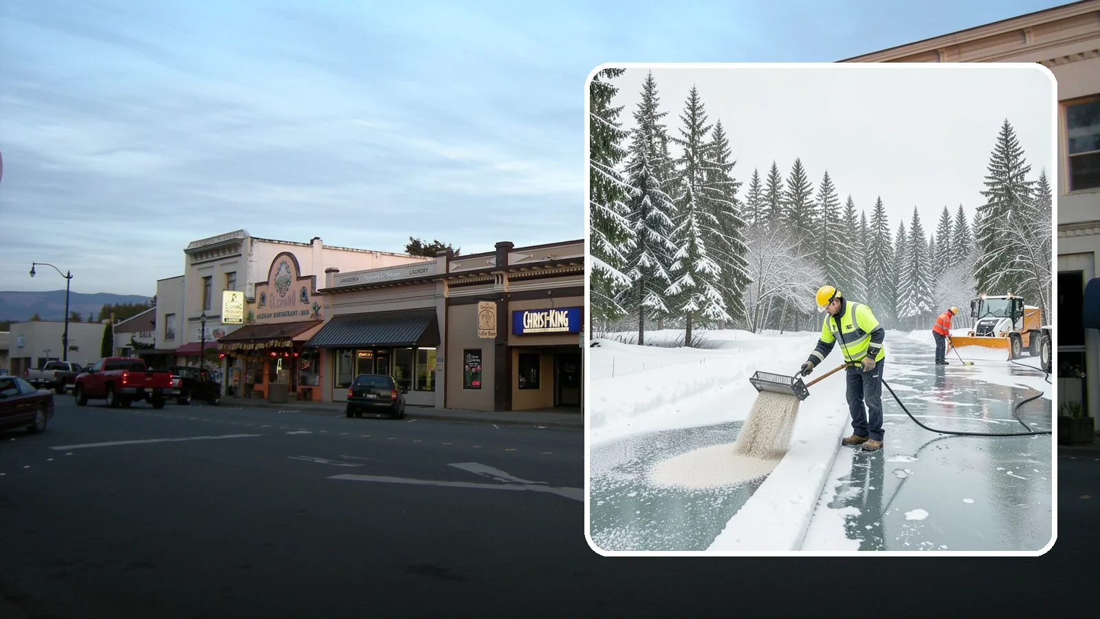 Anti-Icing in Burlington, Skagit County, WA - Anti-icing applies deicer proactively before a storm so ice bonds are prevented rather than broken after the fact.