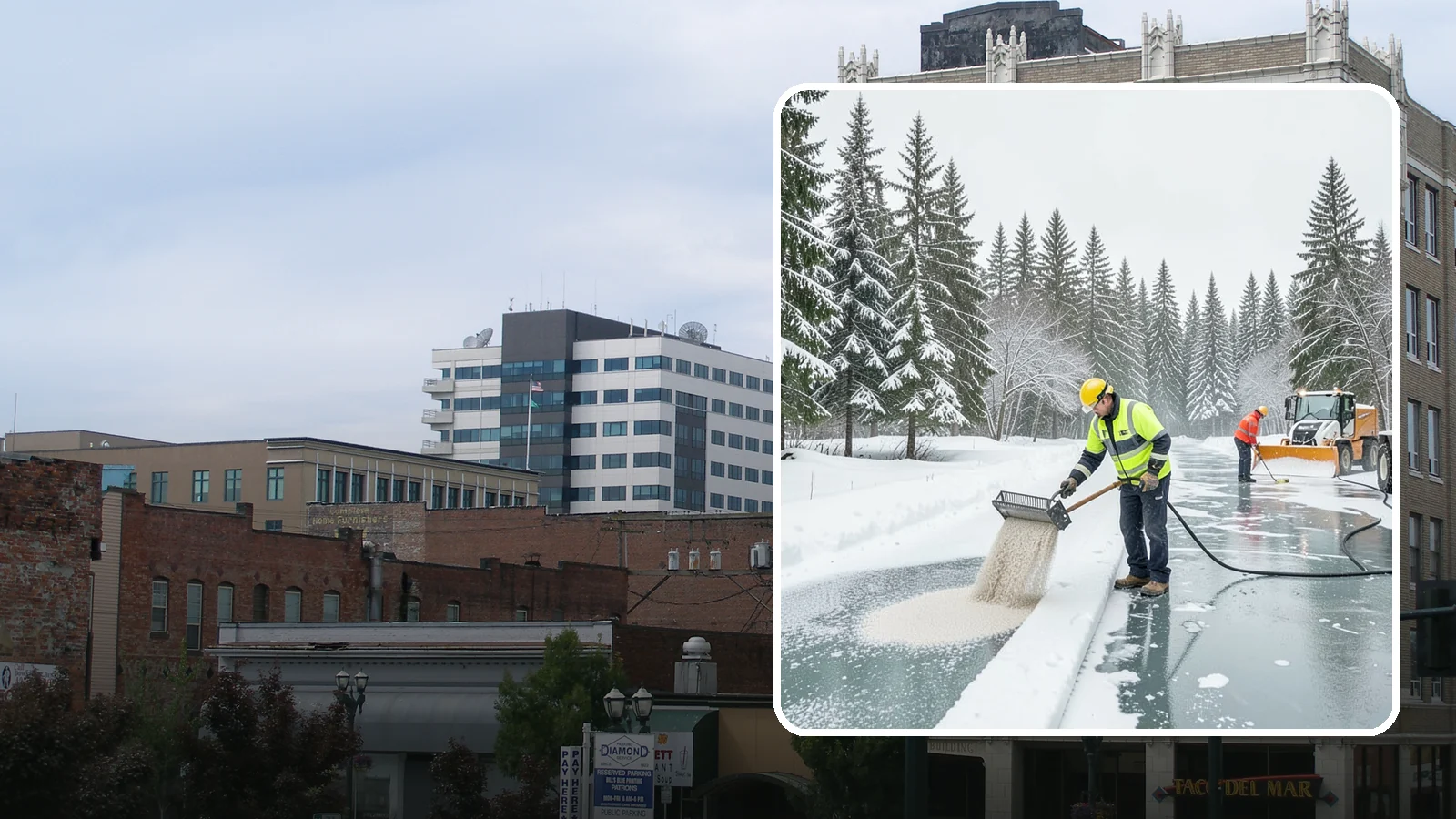 Anti-Icing in Everett, Snohomish County, WA - Anti-icing applies deicer proactively before a storm so ice bonds are prevented rather than broken after the fact.