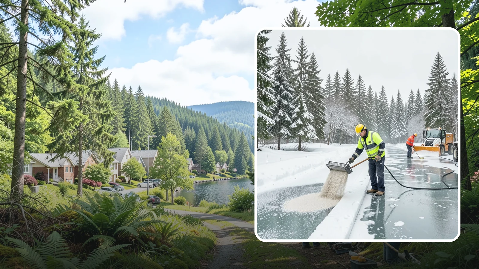 Anti-Icing in Lake Forest Park, King County, WA - Anti-icing applies deicer proactively before a storm so ice bonds are prevented rather than broken after the fact.