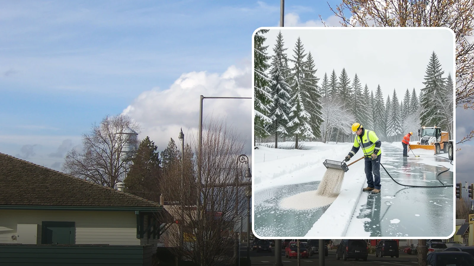 Anti-Icing in Marysville, Snohomish County, WA - Anti-icing applies deicer proactively before a storm so ice bonds are prevented rather than broken after the fact.
