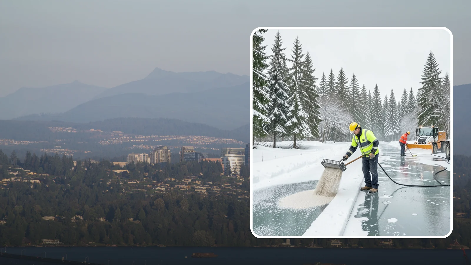 Anti-Icing in Medina, King County, WA - Anti-icing applies deicer proactively before a storm so ice bonds are prevented rather than broken after the fact.