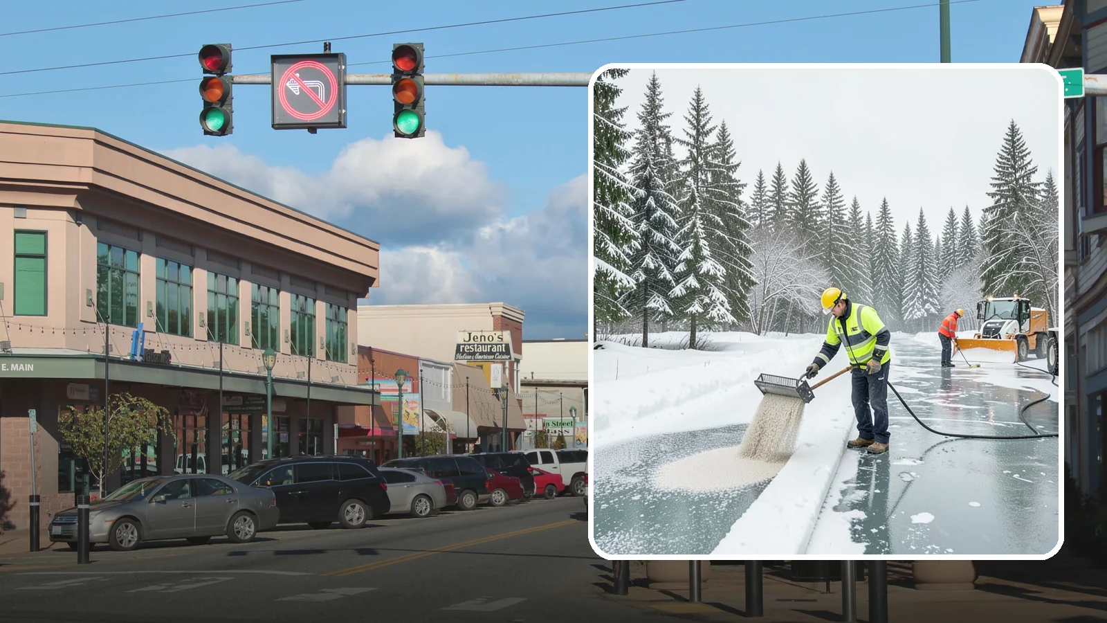 Anti-Icing in Monroe, Snohomish County, WA - Anti-icing applies deicer proactively before a storm so ice bonds are prevented rather than broken after the fact.