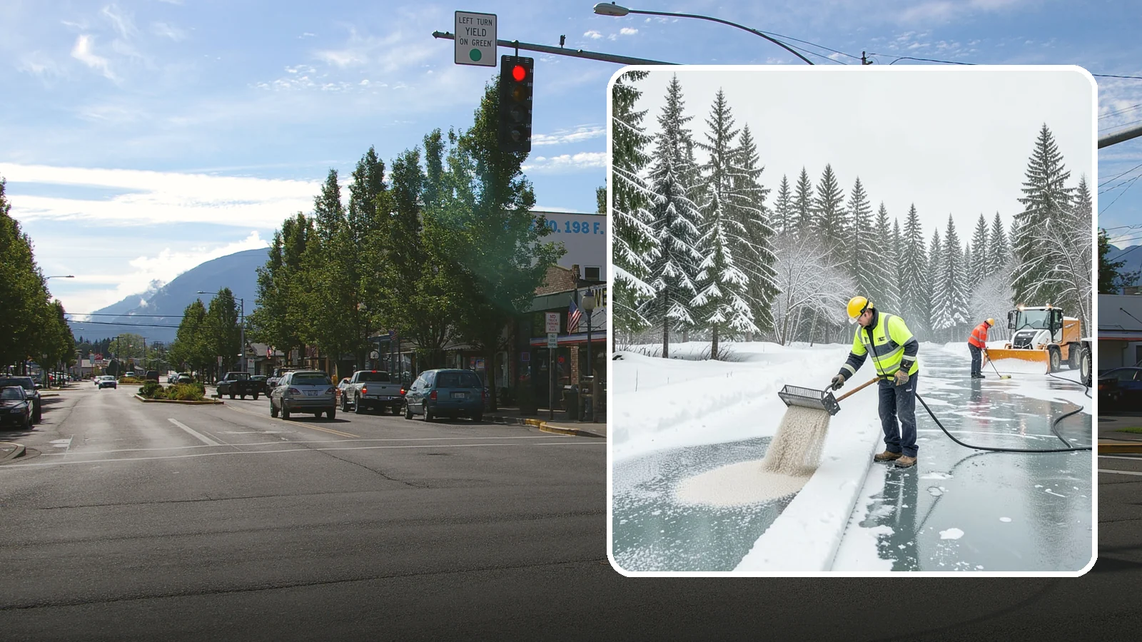 Anti-Icing in North Bend, King County, WA - Anti-icing applies deicer proactively before a storm so ice bonds are prevented rather than broken after the fact.