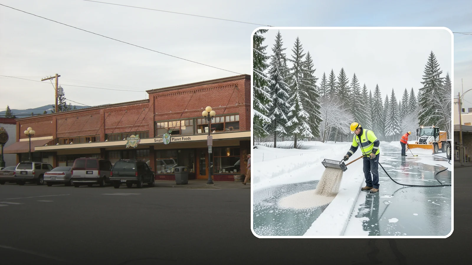 Anti-Icing in Sedro-Woolley, Skagit County, WA - Anti-icing applies deicer proactively before a storm so ice bonds are prevented rather than broken after the fact.