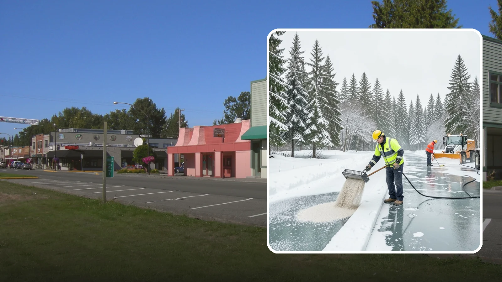 Anti-Icing in Snoqualmie, King County, WA - Anti-icing applies deicer proactively before a storm so ice bonds are prevented rather than broken after the fact.
