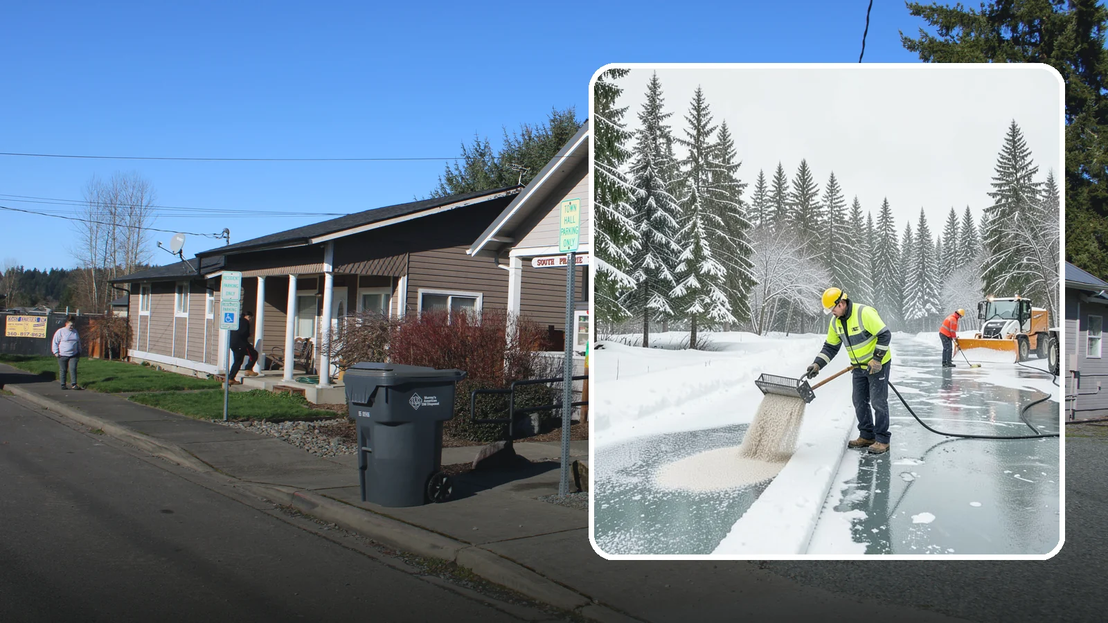 Anti-Icing in South Prairie, Pierce County, WA - Anti-icing applies deicer proactively before a storm so ice bonds are prevented rather than broken after the fact.