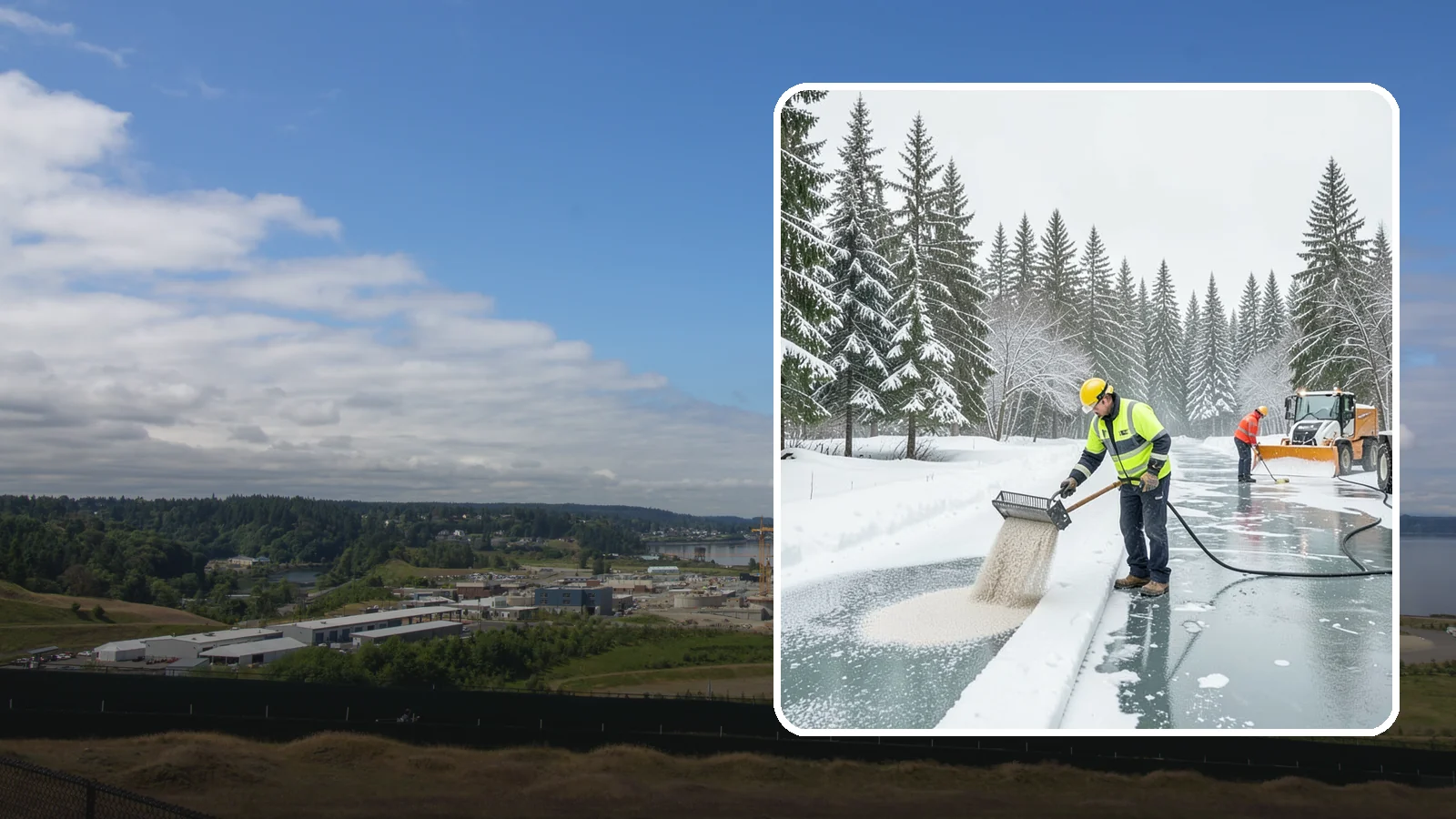 Anti-Icing in University Place, Pierce County, WA - Anti-icing applies deicer proactively before a storm so ice bonds are prevented rather than broken after the fact.