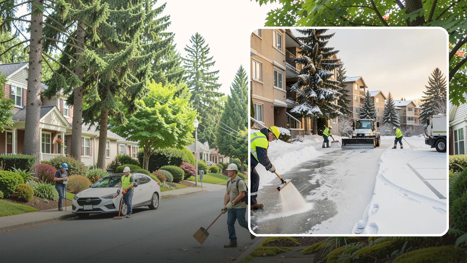 Apartment Complex Deicing in Beaux Arts Village, King County, WA - Comprehensive ice control for apartment communities, covering shared stairwells, breezeways, and resident parking where...