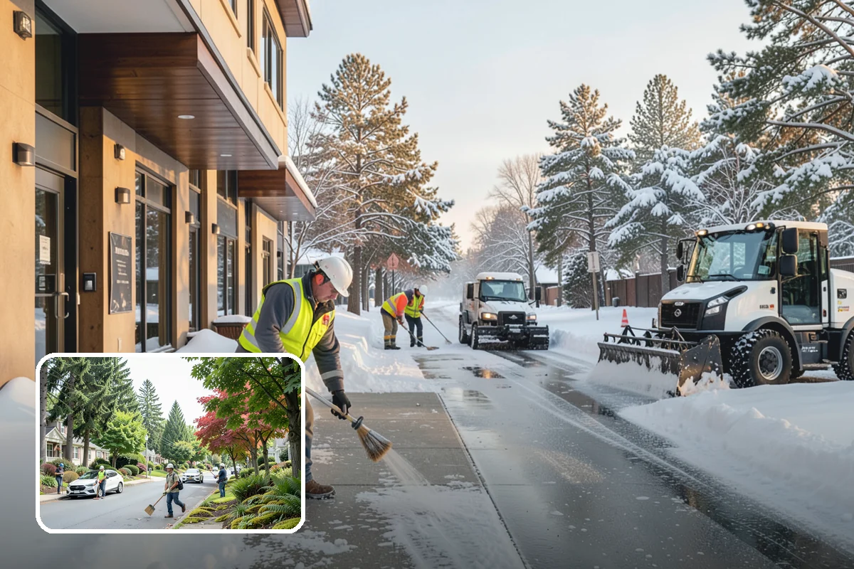 Apartment Complex Deicing in Beaux Arts Village, King County, WA - Reduces tenant slip-and-fall exposure across shared common areas
