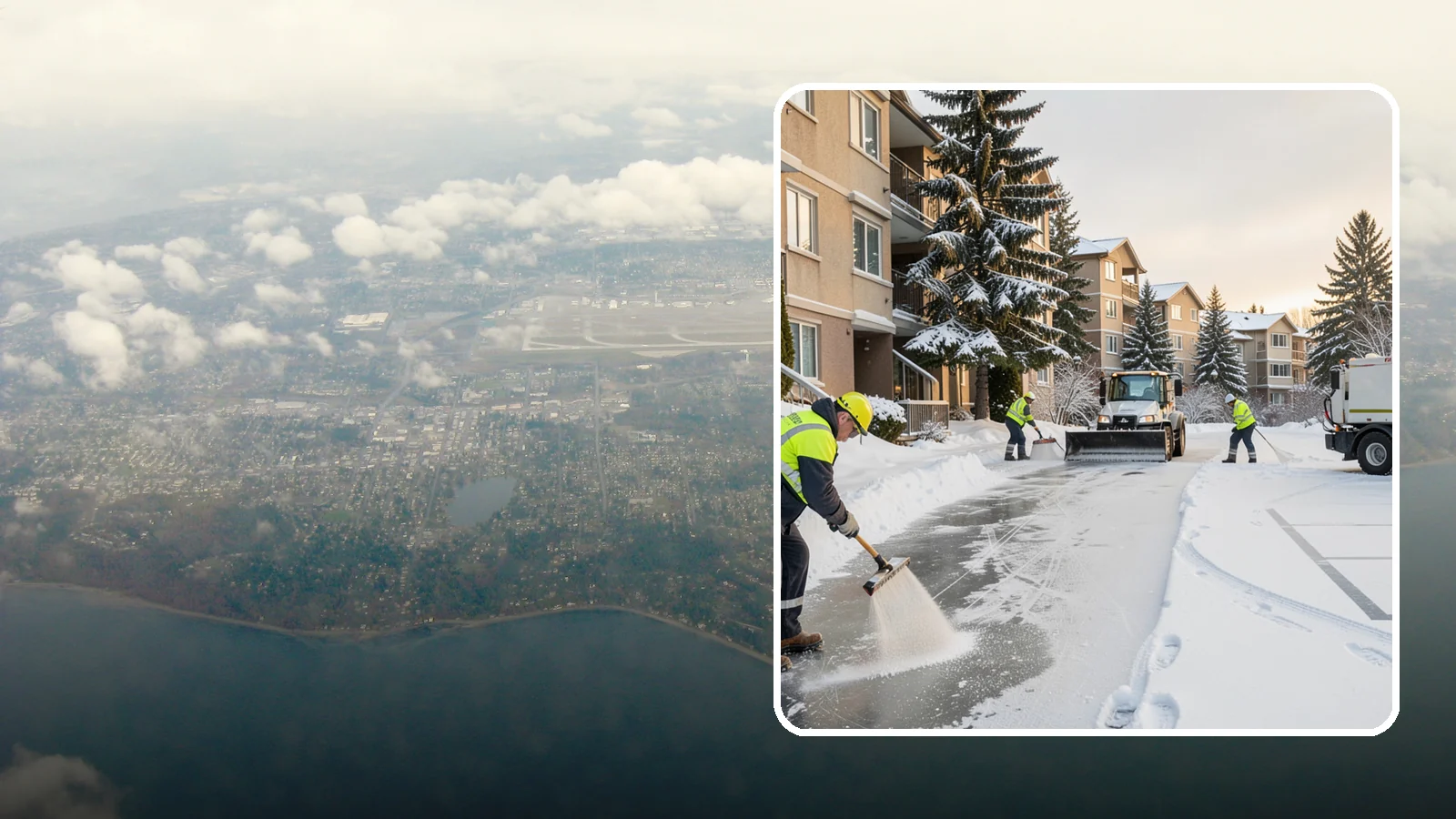 Apartment Complex Deicing in Burien, King County, WA - Comprehensive ice control for apartment communities, covering shared stairwells, breezeways, and resident parking where...