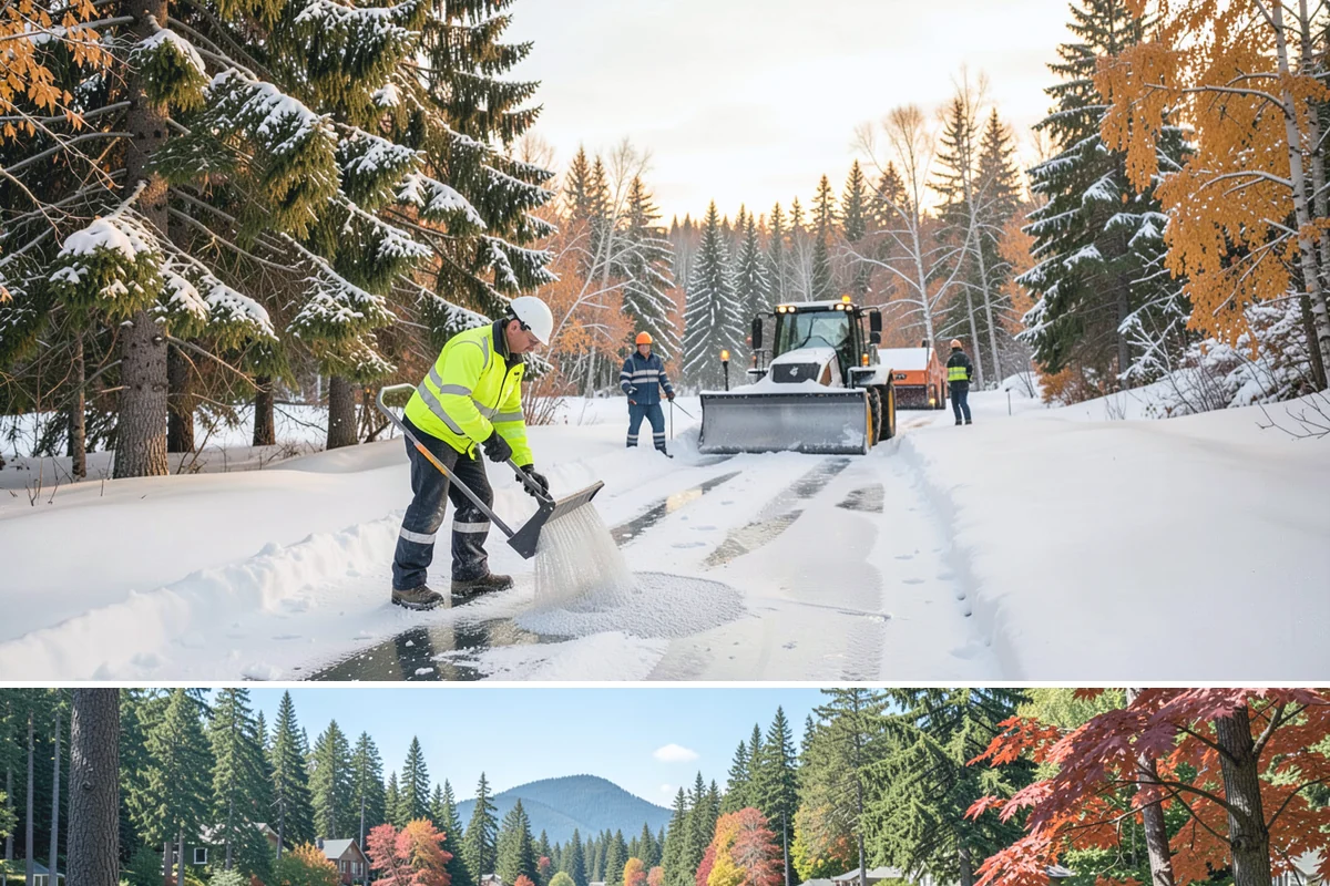 Apartment Complex Deicing in Covington, King County, WA - Coverage spans the full November-through-March window, ramping up during the extended cold spells that follow lowland...