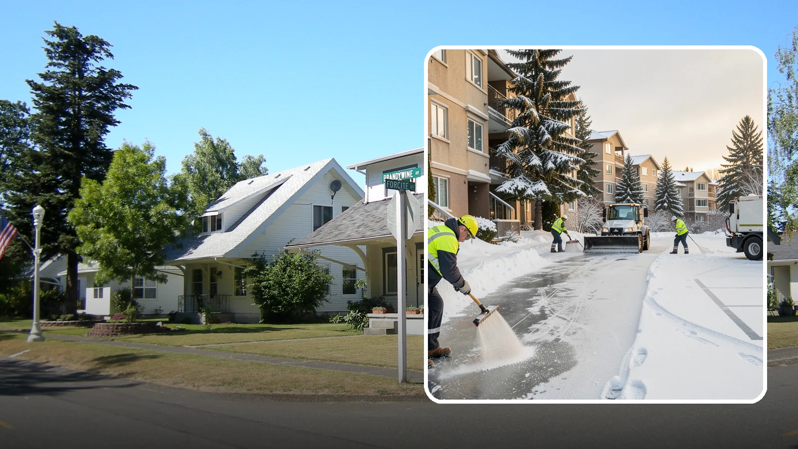 Apartment Complex Deicing in DuPont, Pierce County, WA - Comprehensive ice control for apartment communities, covering shared stairwells, breezeways, and resident parking where...