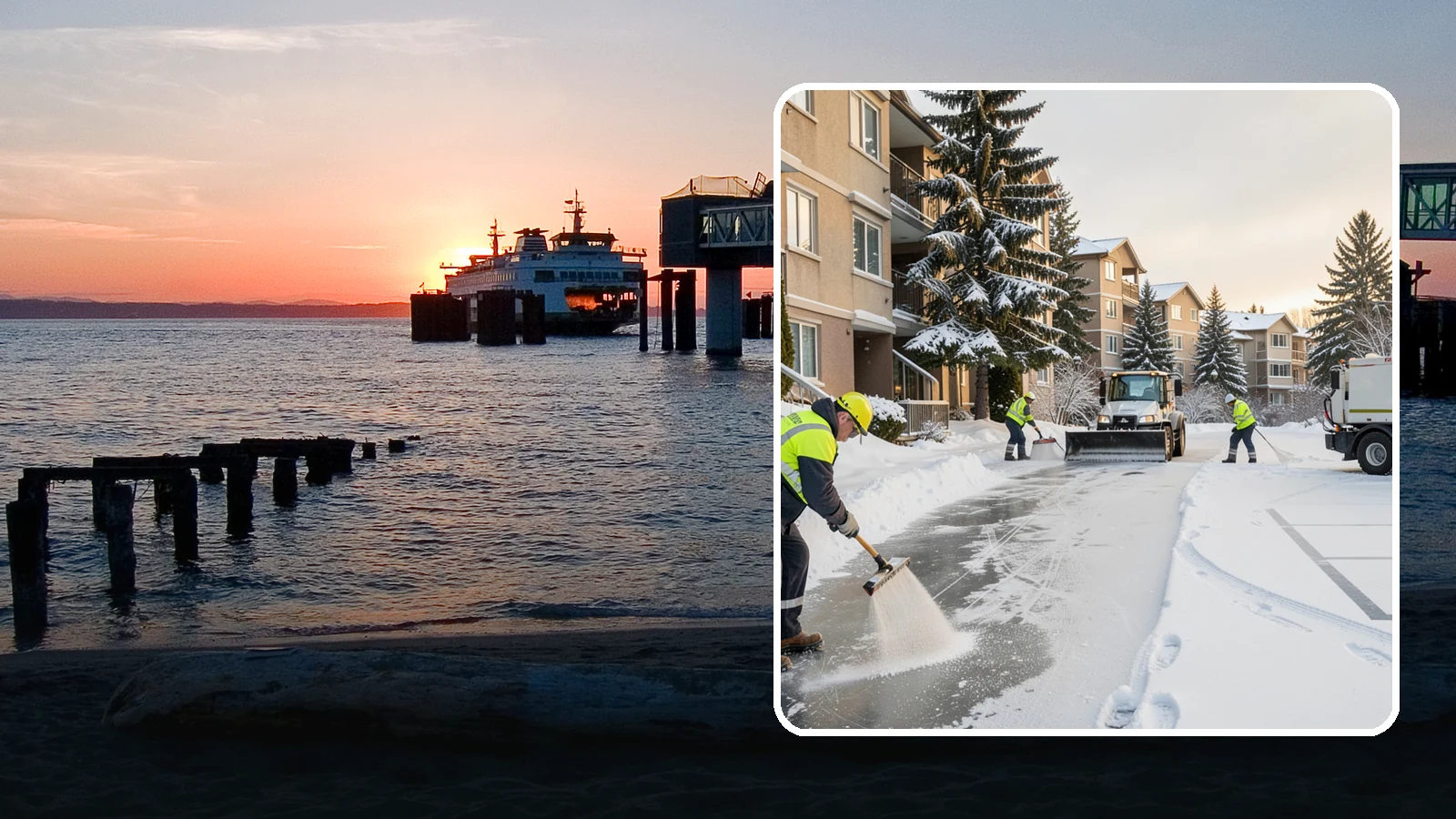 Apartment Complex Deicing in Edmonds, Snohomish County, WA - Comprehensive ice control for apartment communities, covering shared stairwells, breezeways, and resident parking where...