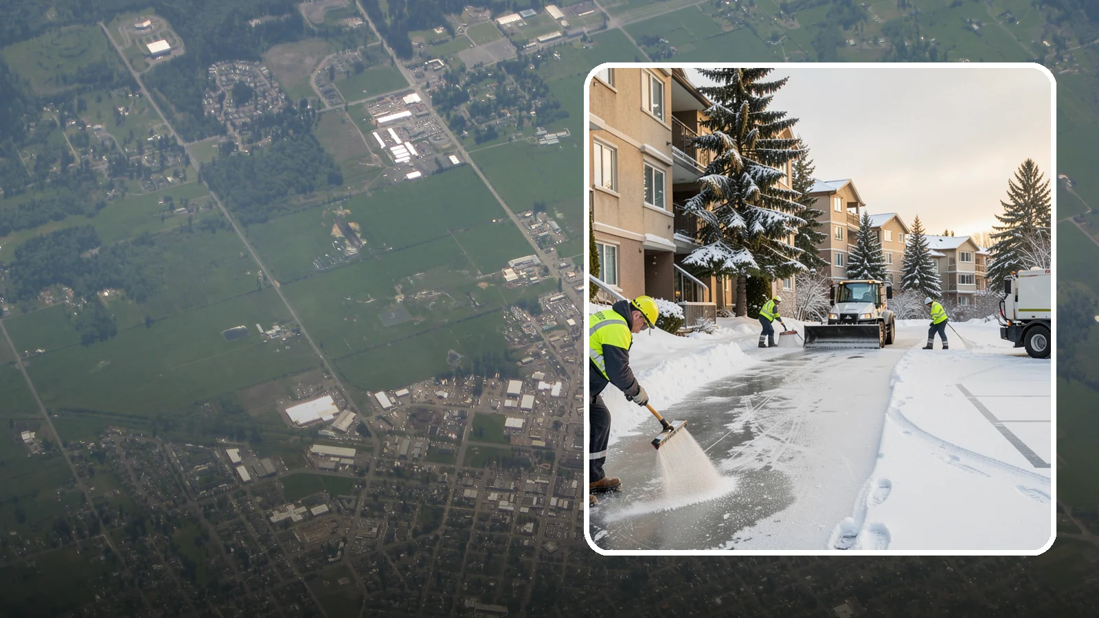Apartment Complex Deicing in Enumclaw, King County, WA - Comprehensive ice control for apartment communities, covering shared stairwells, breezeways, and resident parking where...