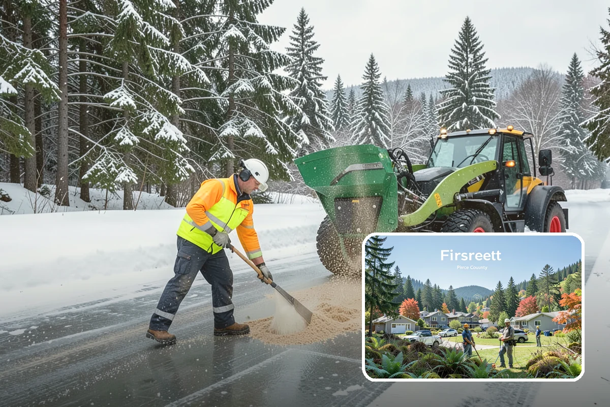 Apartment Complex Deicing in Fircrest, Pierce County, WA - Reduces tenant slip-and-fall exposure across shared common areas