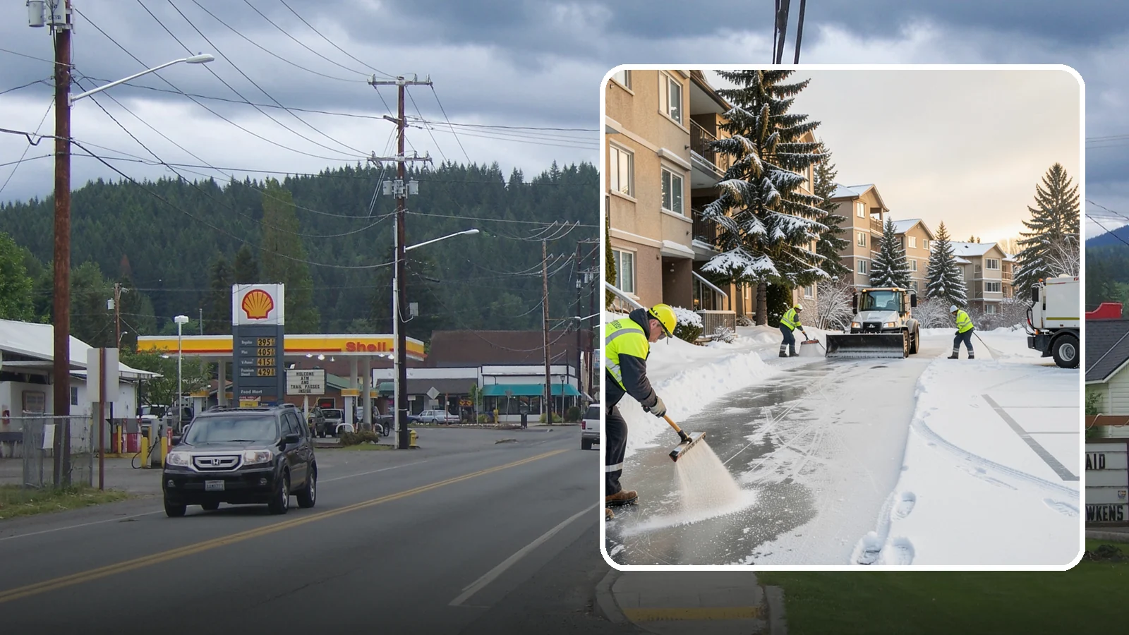 Apartment Complex Deicing in Granite Falls, Snohomish County, WA - Comprehensive ice control for apartment communities, covering shared stairwells, breezeways, and resident parking where...