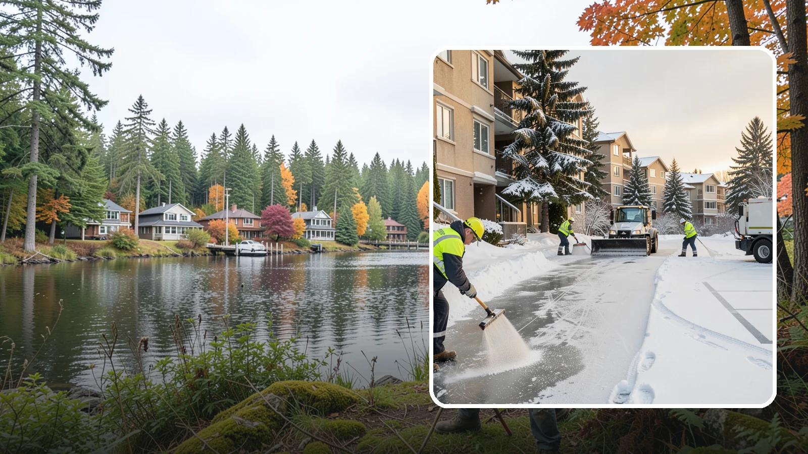 Apartment Complex Deicing in La Conner, Skagit County, WA - Comprehensive ice control for apartment communities, covering shared stairwells, breezeways, and resident parking where...