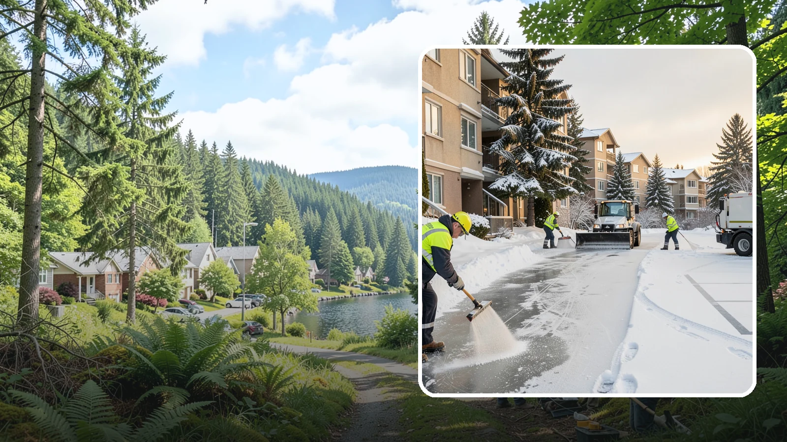 Apartment Complex Deicing in Lake Forest Park, King County, WA - Comprehensive ice control for apartment communities, covering shared stairwells, breezeways, and resident parking where...