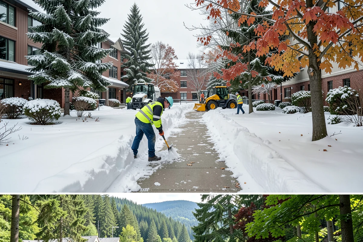 Apartment Complex Deicing in Lake Forest Park, King County, WA - Coverage spans the full November-through-March window, ramping up during the extended cold spells that follow lowland...