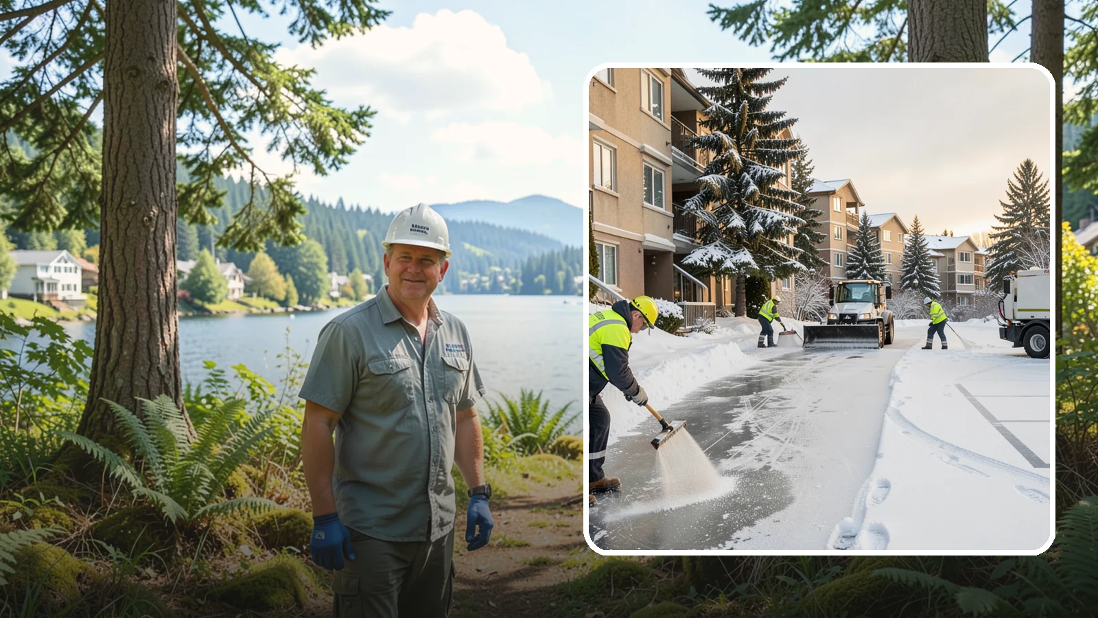 Apartment Complex Deicing in Milton, King County, WA - Comprehensive ice control for apartment communities, covering shared stairwells, breezeways, and resident parking where...