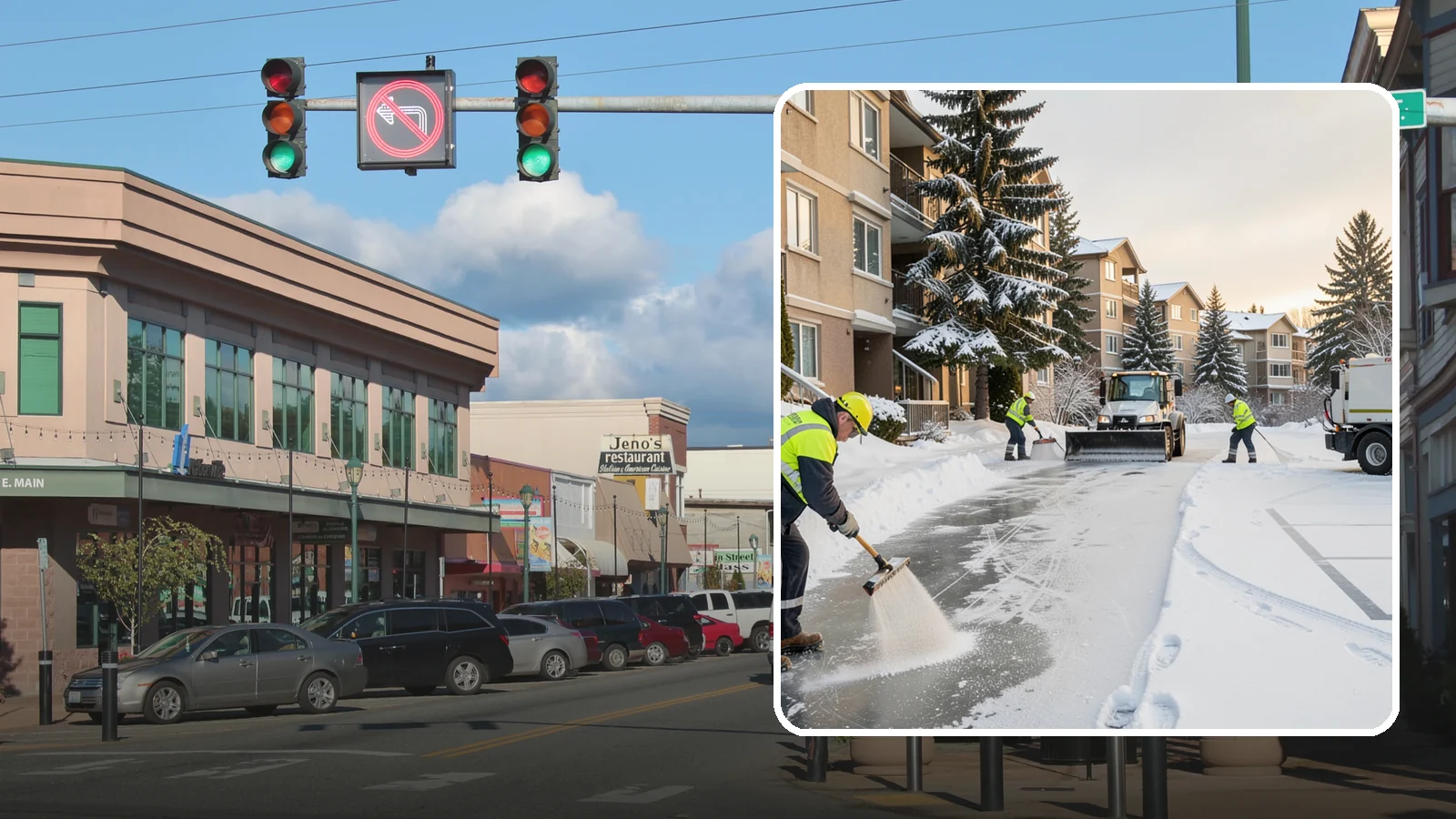 Apartment Complex Deicing in Monroe, Snohomish County, WA - Comprehensive ice control for apartment communities, covering shared stairwells, breezeways, and resident parking where...