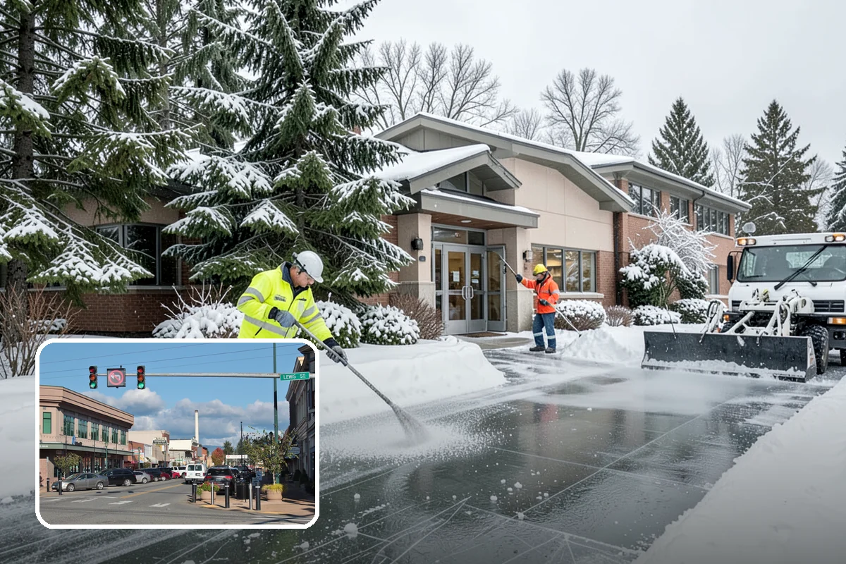 Apartment Complex Deicing in Monroe, Snohomish County, WA - Reduces tenant slip-and-fall exposure across shared common areas