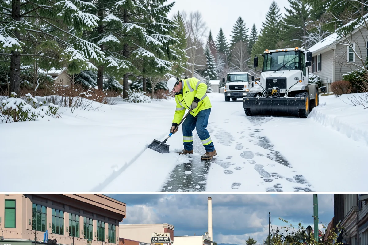 Apartment Complex Deicing in Monroe, Snohomish County, WA - Coverage spans the full November-through-March window, ramping up during the extended cold spells that follow lowland...