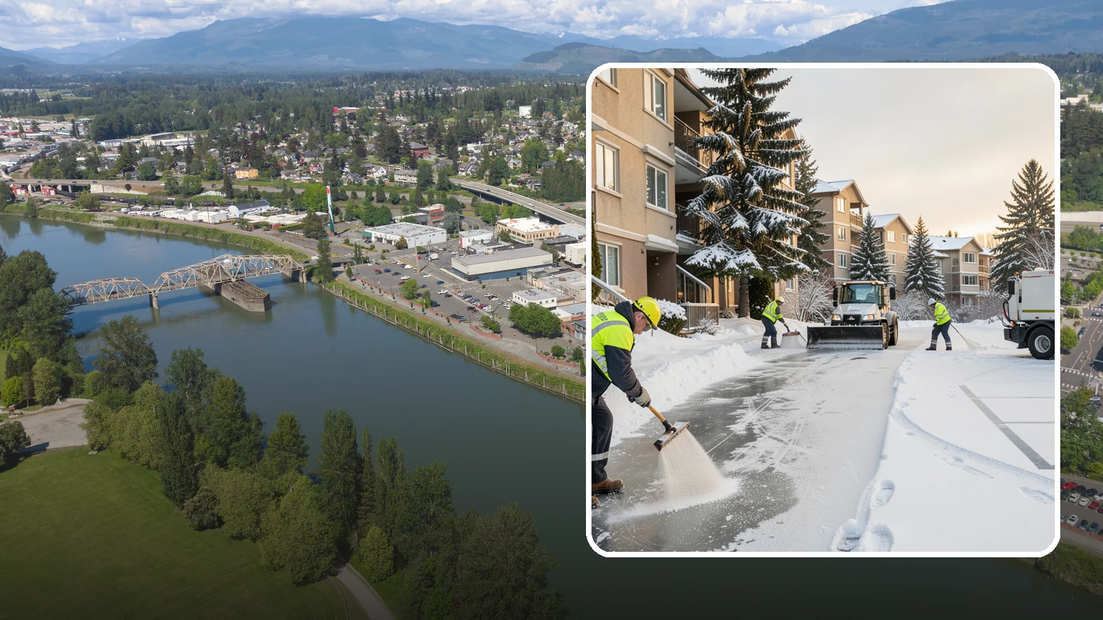 Apartment Complex Deicing in Mount Vernon, Skagit County, WA - Comprehensive ice control for apartment communities, covering shared stairwells, breezeways, and resident parking where...
