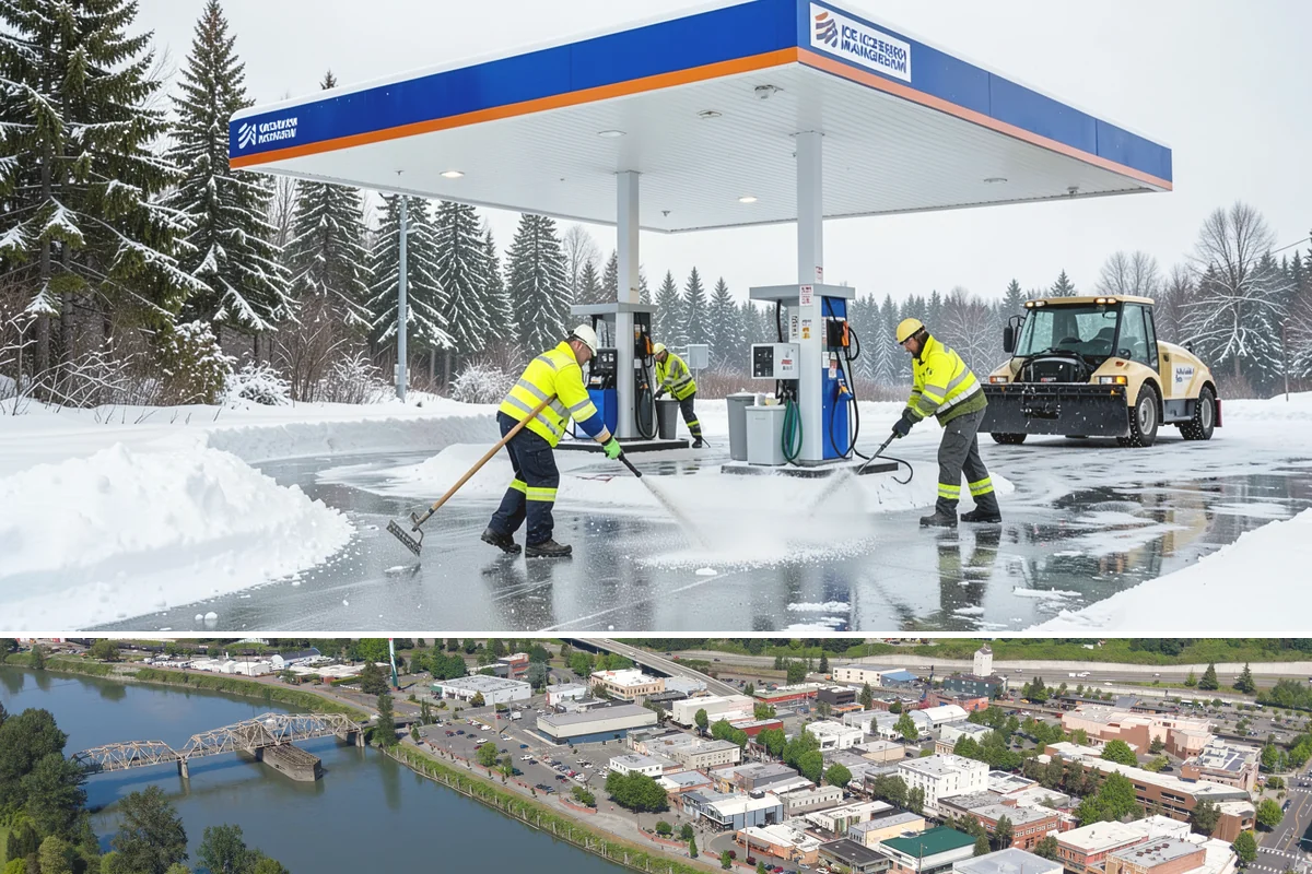 Apartment Complex Deicing in Mount Vernon, Skagit County, WA - Coverage spans the full November-through-March window, ramping up during the extended cold spells that follow lowland...