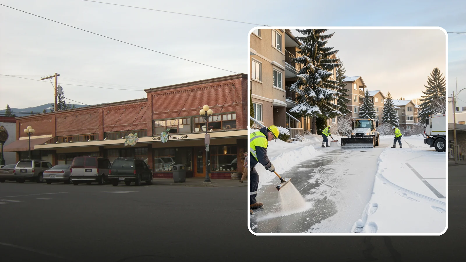 Apartment Complex Deicing in Sedro-Woolley, Skagit County, WA - Comprehensive ice control for apartment communities, covering shared stairwells, breezeways, and resident parking where...