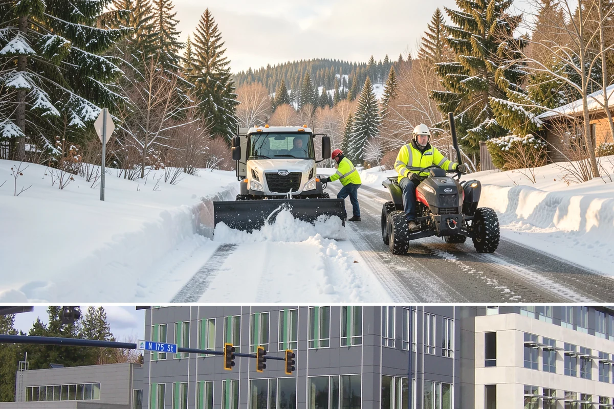 Apartment Complex Deicing in Shoreline, King County, WA - Coverage spans the full November-through-March window, ramping up during the extended cold spells that follow lowland...
