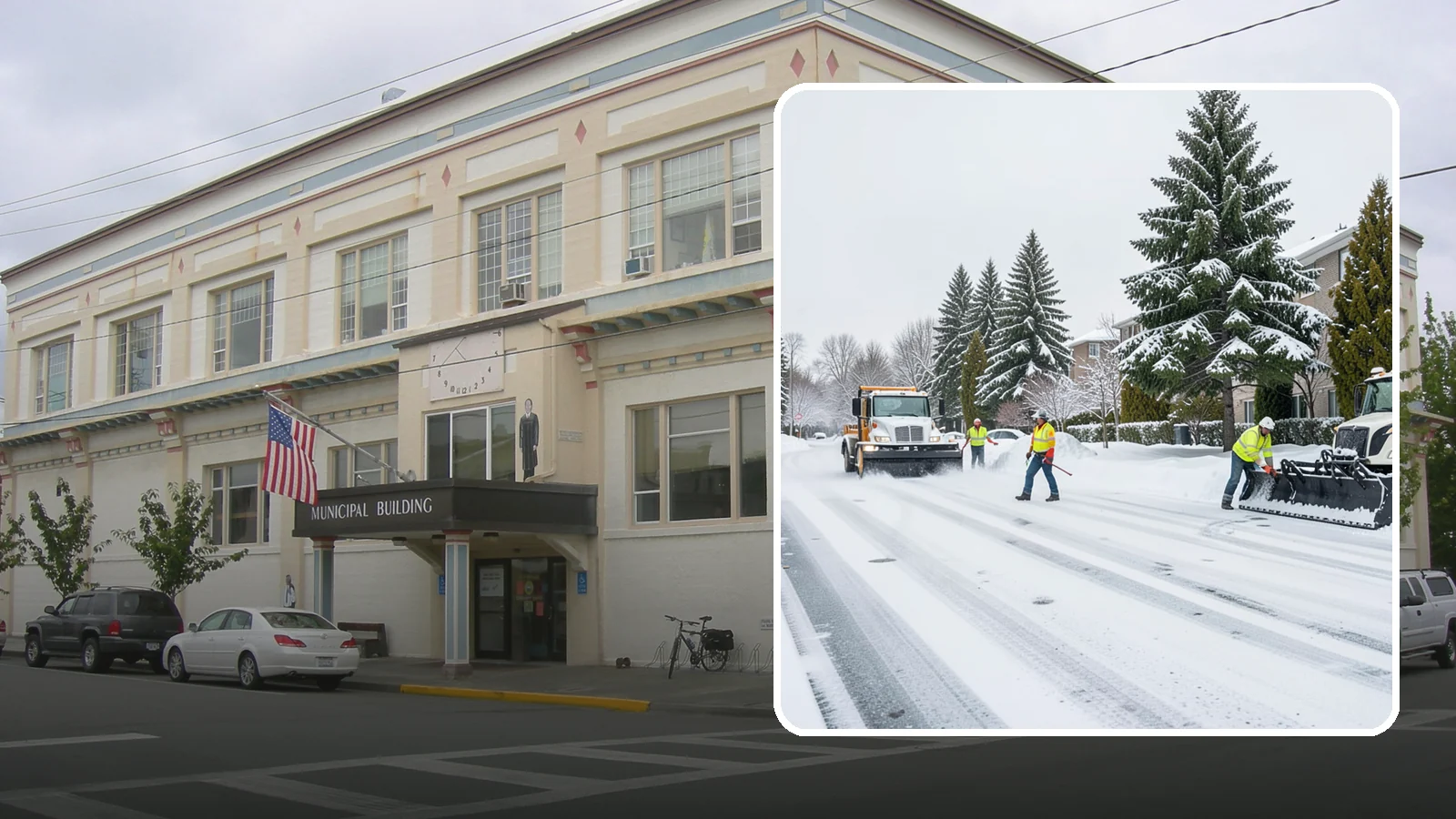 Apartment Complex Parking Lot Snow Removal in Anacortes, Skagit County, WA - We plow sprawling apartment lots full of overnight tenant vehicles before residents leave for the Western Washington morning rush.