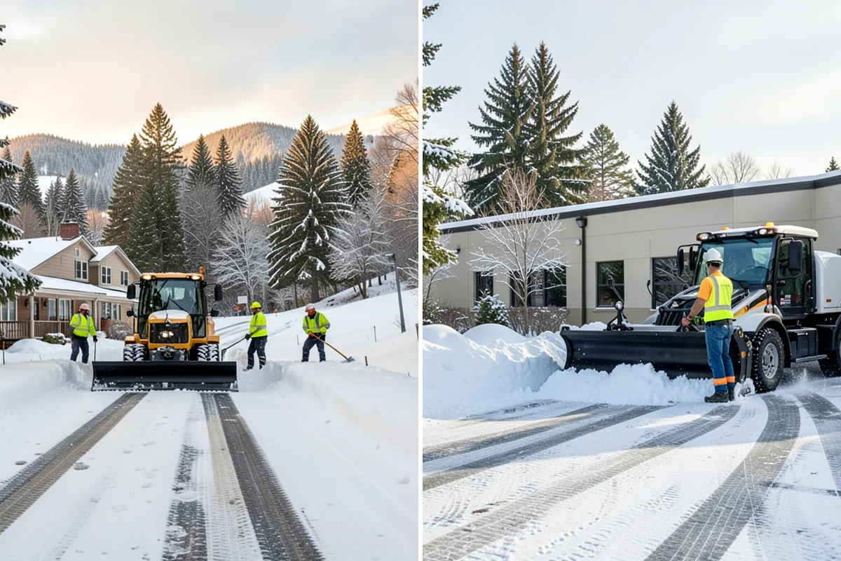 Apartment Complex Parking Lot Snow Removal in Arlington, Snohomish County, WA - Meet the manager to prioritize buildings, fire lanes, and tenant move-out zones
