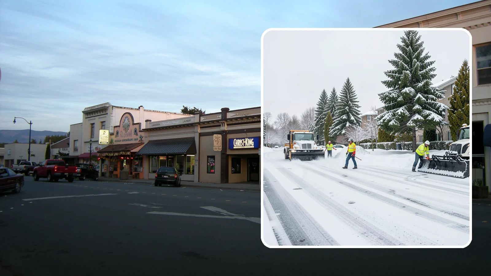 Apartment Complex Parking Lot Snow Removal in Burlington, Skagit County, WA - We plow sprawling apartment lots full of overnight tenant vehicles before residents leave for the Western Washington morning rush.