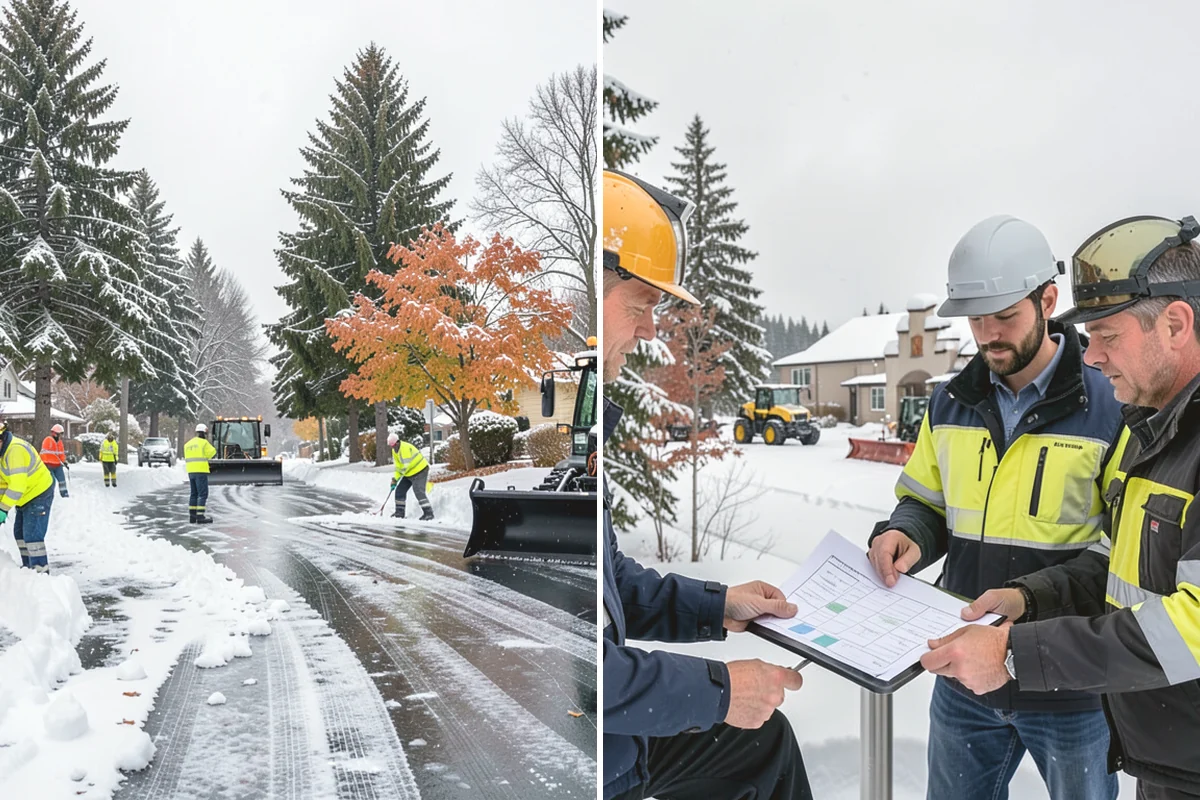 Apartment Complex Parking Lot Snow Removal in Burlington, Skagit County, WA - Meet the manager to prioritize buildings, fire lanes, and tenant move-out zones