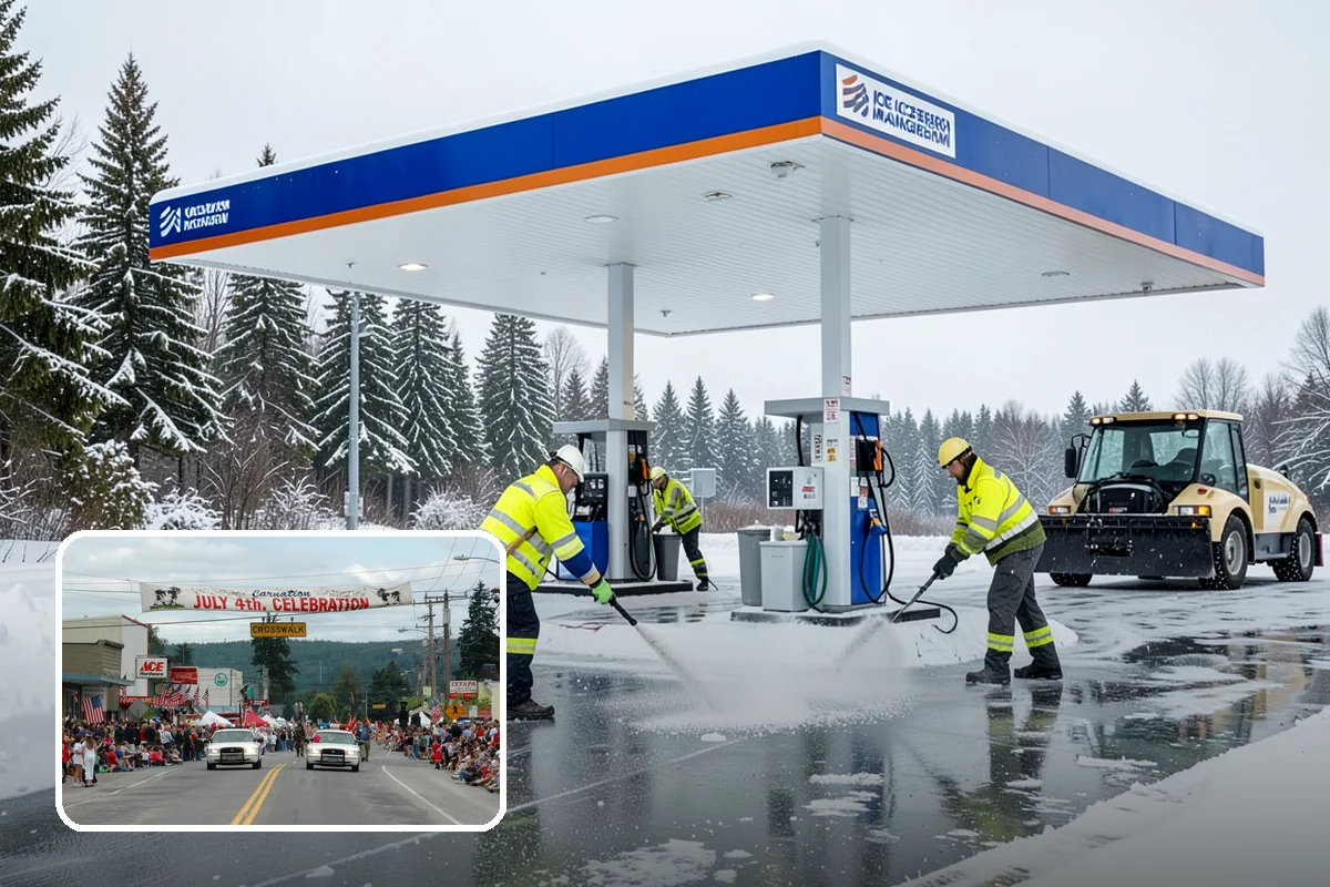 Apartment Complex Parking Lot Snow Removal in Carnation, King County, WA - Travel lanes stay open for tenants, first responders, and package delivery