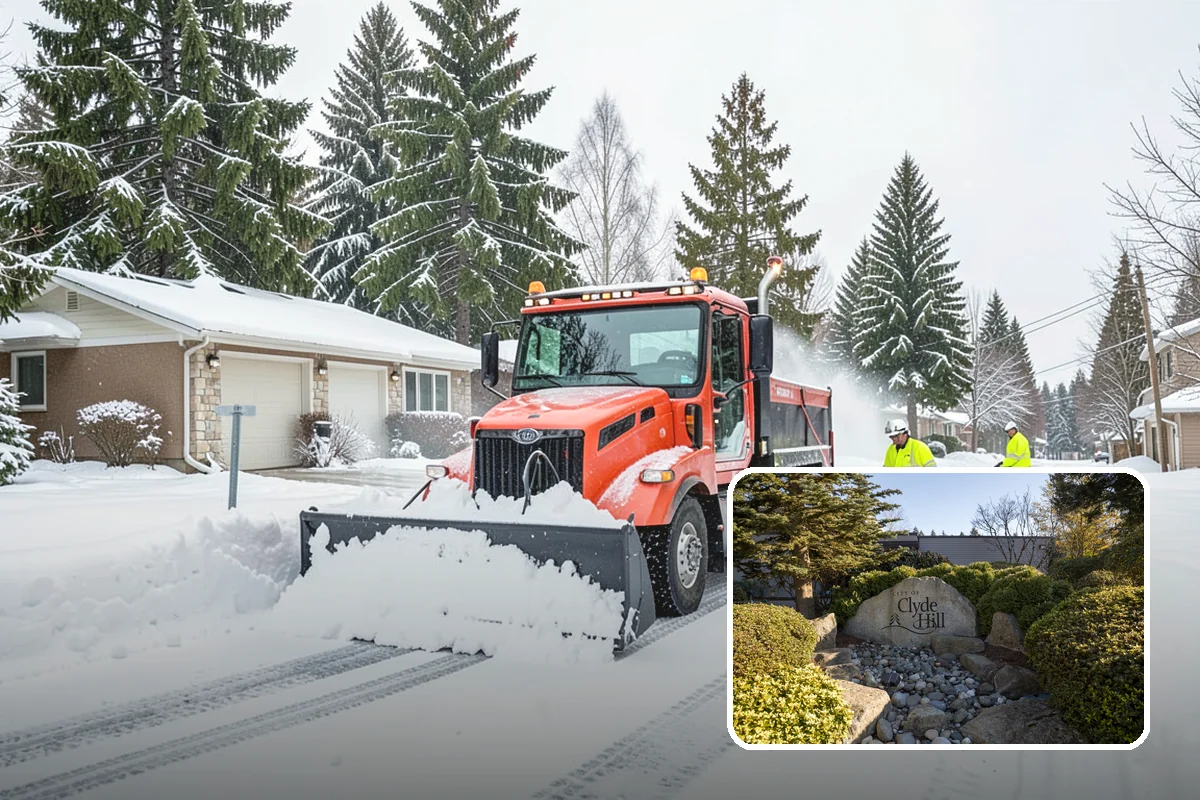 Apartment Complex Parking Lot Snow Removal in Clyde Hill, King County, WA - Travel lanes stay open for tenants, first responders, and package delivery