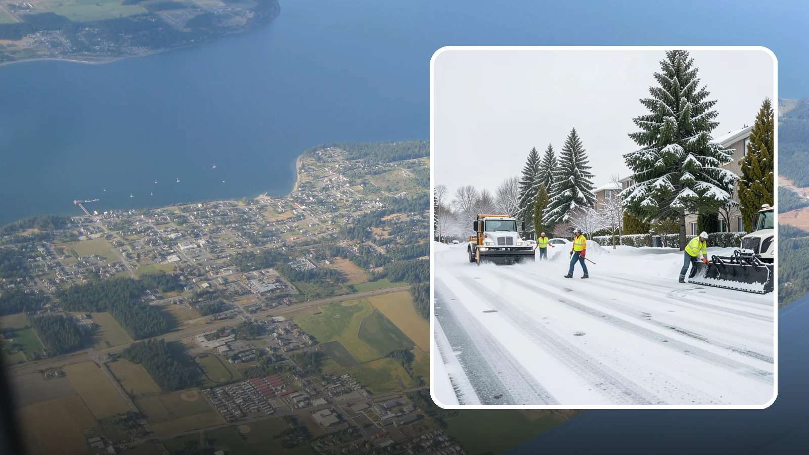 Apartment Complex Parking Lot Snow Removal in Coupeville, Island County, WA - We plow sprawling apartment lots full of overnight tenant vehicles before residents leave for the Western Washington morning rush.