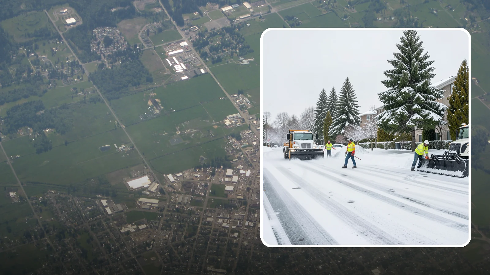 Apartment Complex Parking Lot Snow Removal in Enumclaw, King County, WA - We plow sprawling apartment lots full of overnight tenant vehicles before residents leave for the Western Washington morning rush.