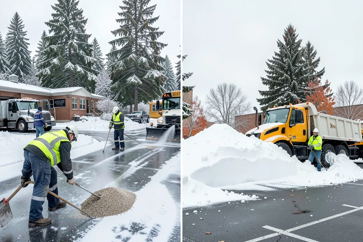 Apartment Complex Parking Lot Snow Removal in Enumclaw, King County, WA - Meet the manager to prioritize buildings, fire lanes, and tenant move-out zones
