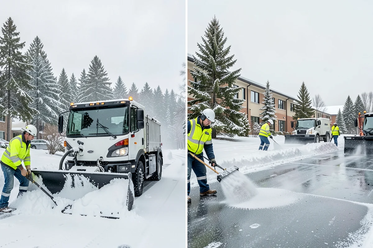 Apartment Complex Parking Lot Snow Removal in Everett, Snohomish County, WA - Meet the manager to prioritize buildings, fire lanes, and tenant move-out zones