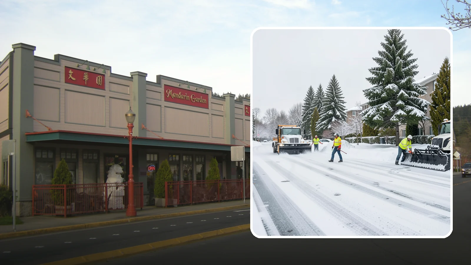 Apartment Complex Parking Lot Snow Removal in Issaquah, King County, WA - We plow sprawling apartment lots full of overnight tenant vehicles before residents leave for the Western Washington morning rush.