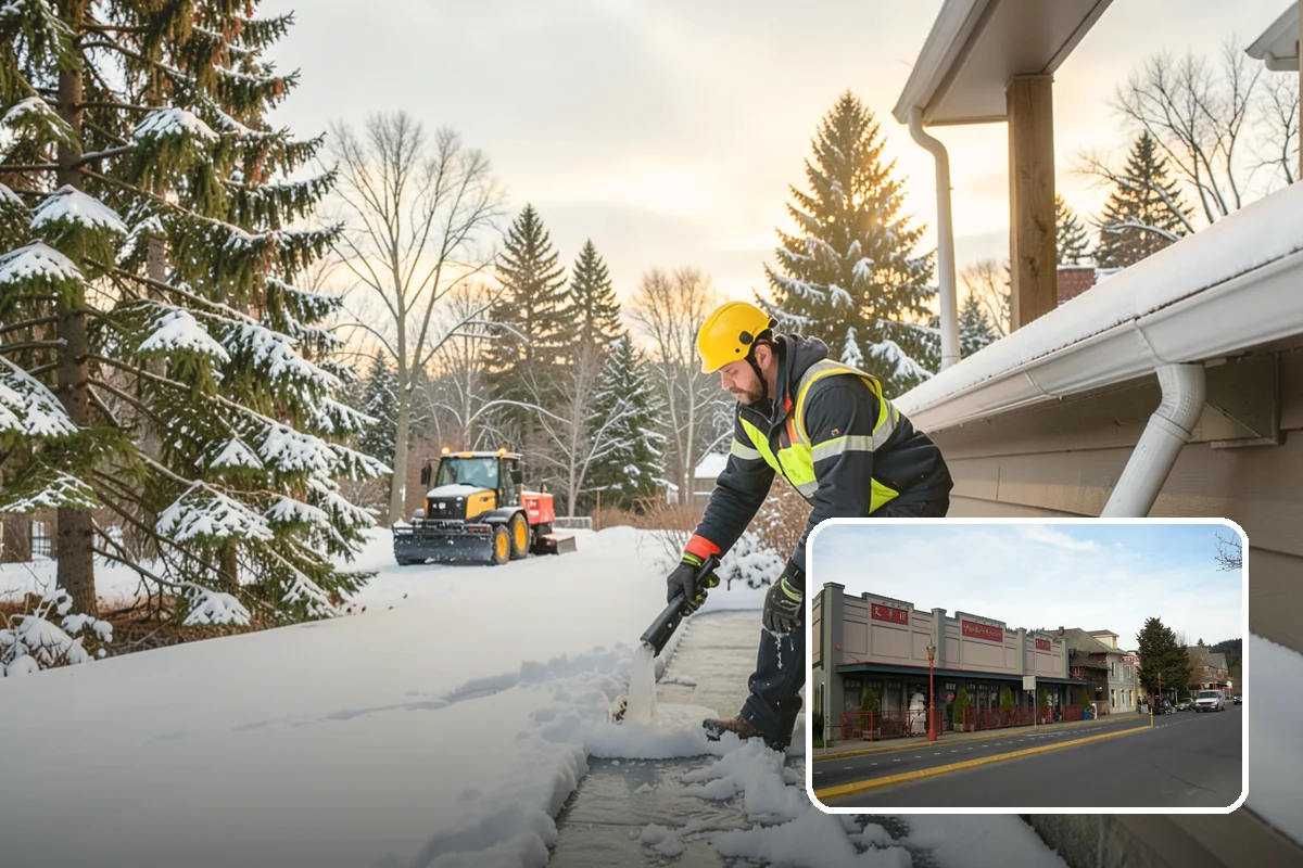 Apartment Complex Parking Lot Snow Removal in Issaquah, King County, WA - Travel lanes stay open for tenants, first responders, and package delivery