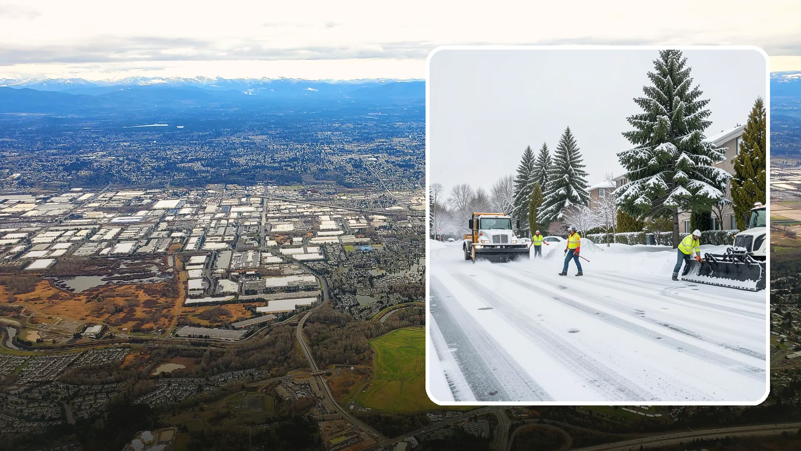 Apartment Complex Parking Lot Snow Removal in Kent, King County, WA - We plow sprawling apartment lots full of overnight tenant vehicles before residents leave for the Western Washington morning rush.
