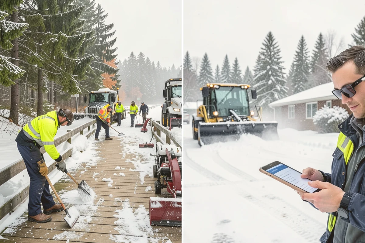 Apartment Complex Parking Lot Snow Removal in Kent, King County, WA - Meet the manager to prioritize buildings, fire lanes, and tenant move-out zones