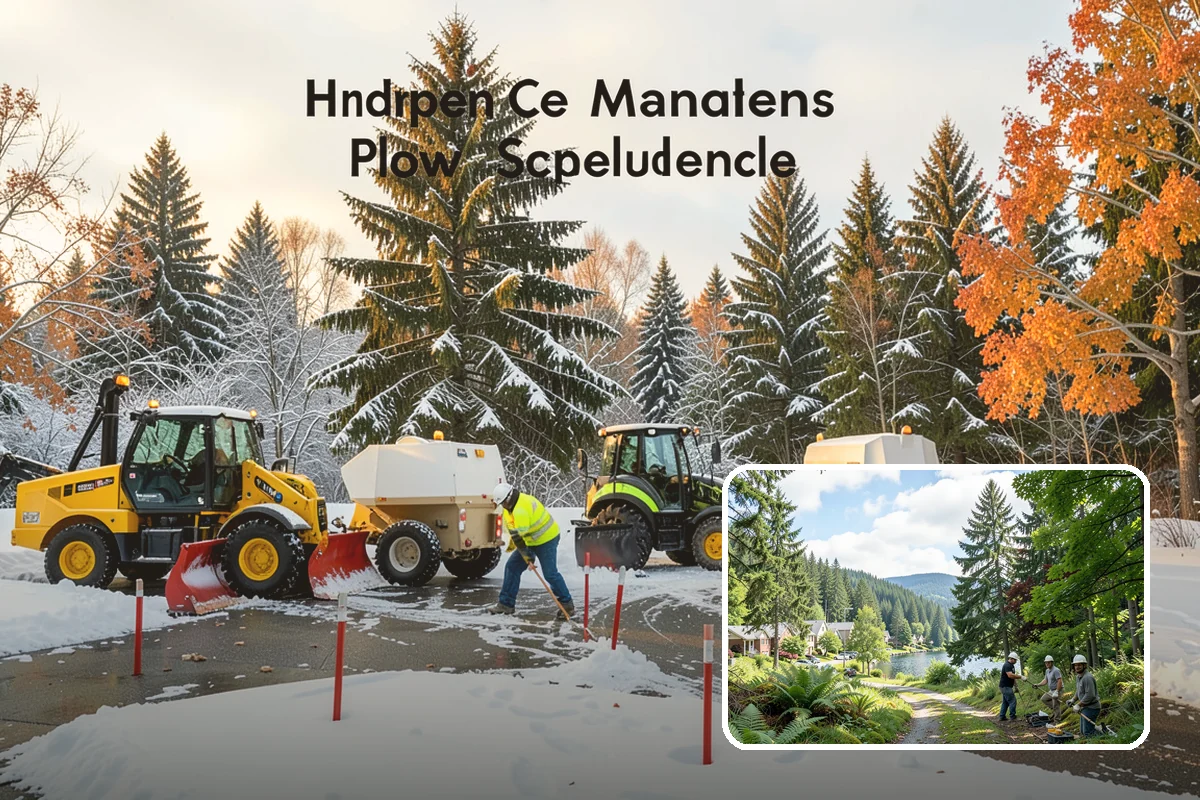 Apartment Complex Parking Lot Snow Removal in Lake Forest Park, King County, WA - Travel lanes stay open for tenants, first responders, and package delivery