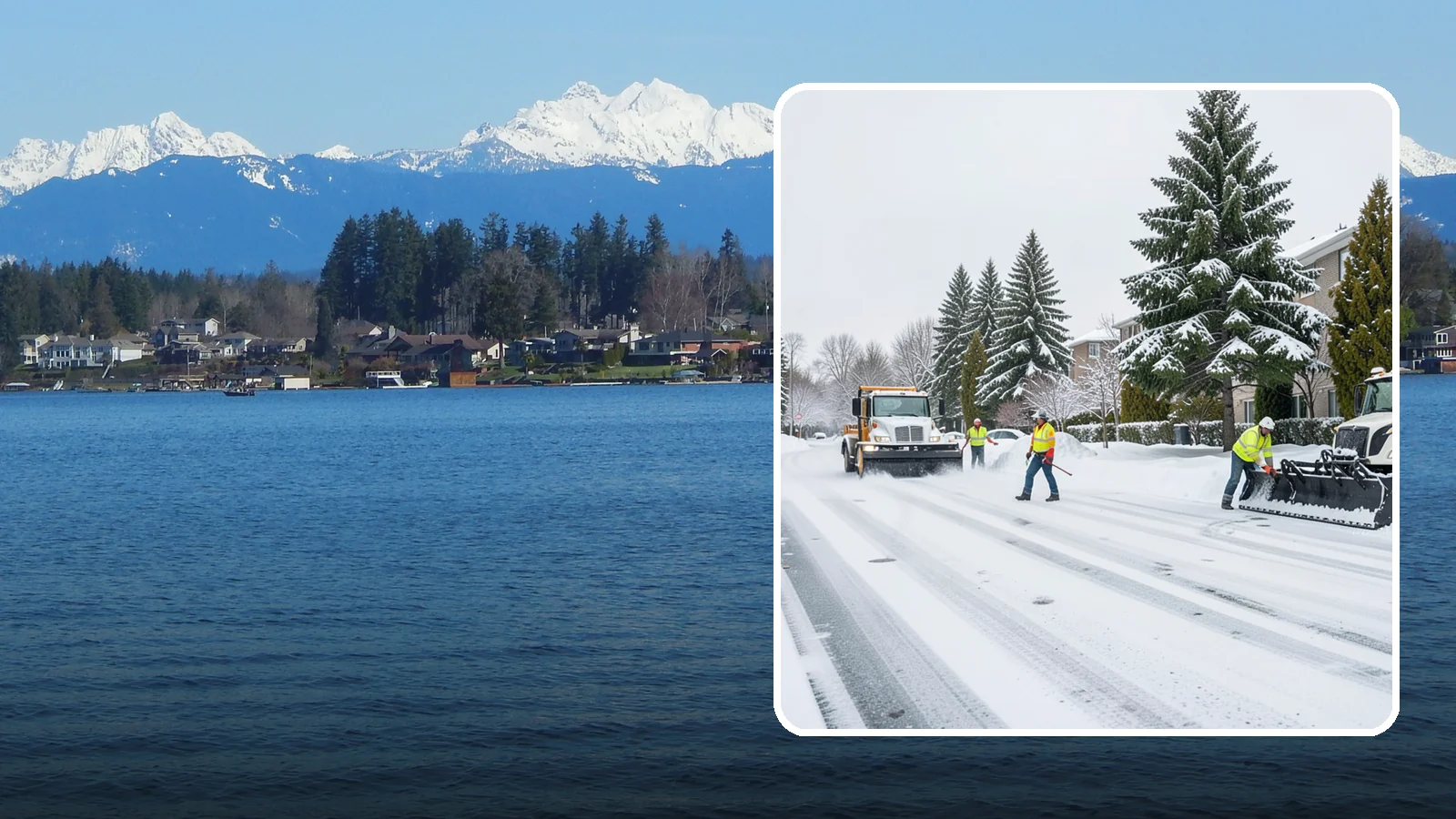 Apartment Complex Parking Lot Snow Removal in Lake Stevens, Snohomish County, WA - We plow sprawling apartment lots full of overnight tenant vehicles before residents leave for the Western Washington morning rush.